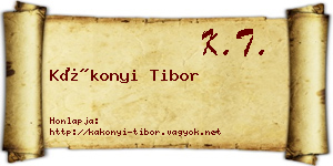 Kákonyi Tibor névjegykártya